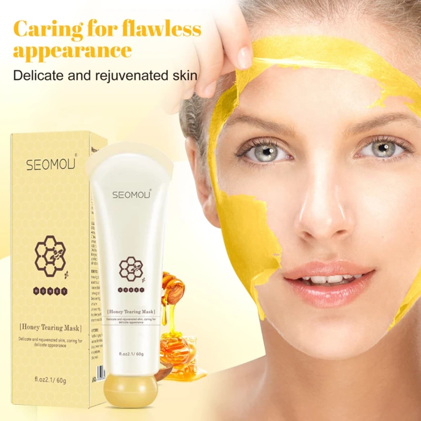 SEOMOU Honey Tearing Mask – Deep Cleansing & Rejuvenating Peel-Off Face Mask (60g)