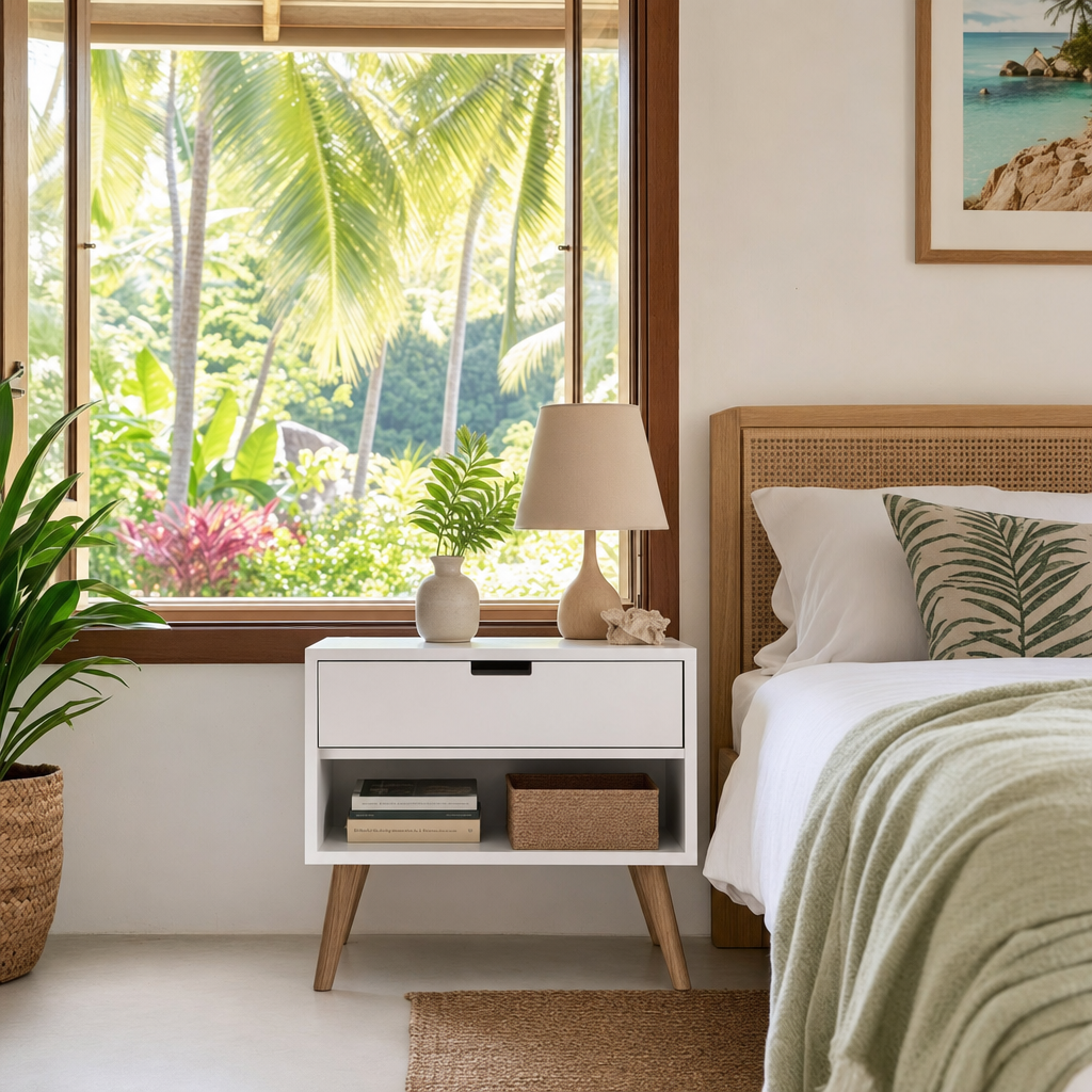 Bedside Table with Storage Drawer