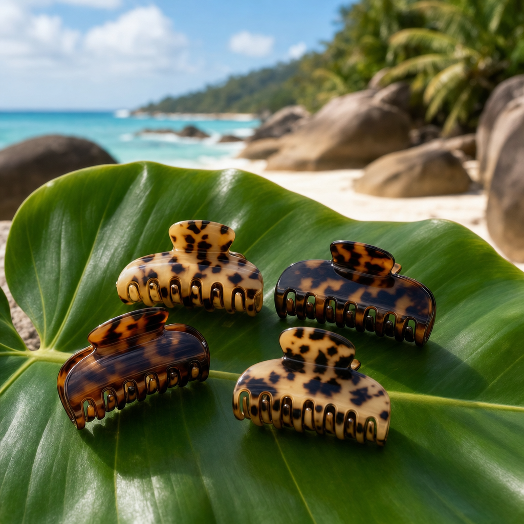 Tortoise Shell Hair Clip Set of 4